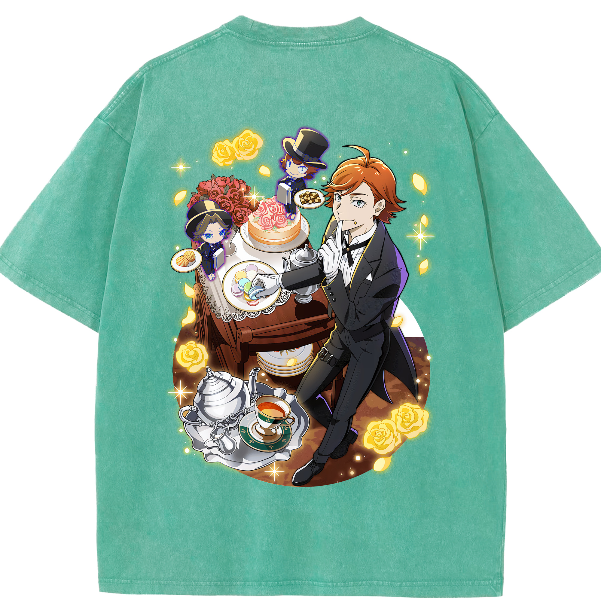 （画像用） 文豪ストレイドッグス Bungo Stray Dogs 綿100% ヴィンテージ風 半袖Tシャツ（背面プリント）